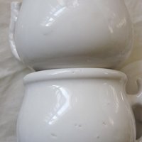 Vintage Pots de Creme Set of 6 White Italian Pottery Classic Dessert  TeaTime Elegant Mid Century Pudding Cups Hot Chocolate