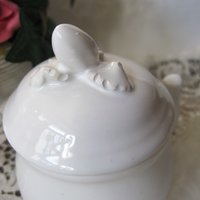 Vintage Pots de Creme Set of 6 White Italian Pottery Classic Dessert  TeaTime Elegant Mid Century Pudding Cups Hot Chocolate