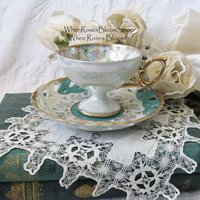 Vintage Lefton Teacup Turquoise Blue Footed Mid Century Retro Tea Gift Downton Abbey Shabby Chic Classic Tea WhenRosesBloom