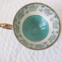 Vintage Lefton Teacup Turquoise Blue Footed Mid Century Retro Tea Gift Downton Abbey Shabby Chic Classic Tea WhenRosesBloom