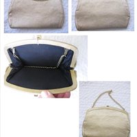 Gold Purse and Gloves Sz 7 to 8 Vintage Retro Mid Century Dance Tea Party Audrey Hepburn Atomic 60s 70s Cosply When Roses Bloom