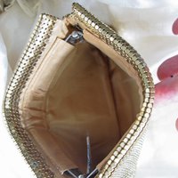 Vintage Whiting Davis Clutch Bag Purse 1940s-1960s Retro Wedding Evening Cocktail Party Purse Gold Mesh Bag WhenRosesBloom