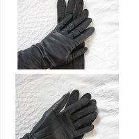 Black Leather Gloves Sz 7.5 Vintage Van Raalte Downton Steampunk Victorian Austen Miss Fisher Cosplay Style Free Ship in USA WhenRosesBloom