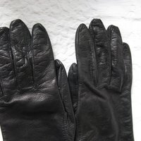 Black Leather Gloves Size 7 Vintage Downton Steampunk Downton  Miss Fisher 50's -60's Cosplay Style Shipping Incl. in USA WhenRosesBloom