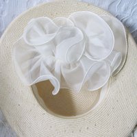 Natural Straw Hat Classic Panama Tailored Elegance Retro 80s Wedding Tea Cosplay Artsy Style for Garden Wedding Tea Party WhenRosesBloom