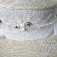 Natural Straw Hat Classic Panama Tailored Elegance Retro 80s Wedding Tea Cosplay Artsy Style for Garden Wedding Tea Party WhenRosesBloom