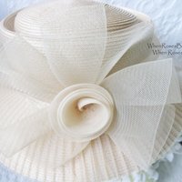 Elegant Hat Mid Century Bridal Retro Dressy Hat Tea Cocktail Party Garden Party Audrey Hepburn Breakfast at Tiffany Cosplay WhenRosesBloom