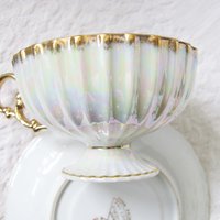 Vintage Teacup Pink Floral Footed Gold Japan Fancrest Elegant Mid Century Tea Gift Victoria Downton Tea Cottage Shabby Chic WhenRosesBloom