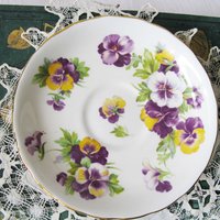 Vintage Pansy Tea Cup English Bone China Tea Gift Dainty Elegant Shabby Chic Retro Mid Century Classic British WhenRosesBloom
