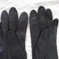 Black Leather Gloves Sz 7.5 Vintage Van Raalte Downton Steampunk Victorian Austen Miss Fisher Cosplay Style Free Ship in USA WhenRosesBloom