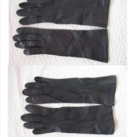 Black Leather Gloves Sz 7.5 Vintage Van Raalte Downton Steampunk Victorian Austen Miss Fisher Cosplay Style Free Ship in USA WhenRosesBloom