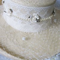 Natural Straw Hat Classic Panama Tailored Elegance Retro 80s Wedding Tea Cosplay Artsy Style for Garden Wedding Tea Party WhenRosesBloom