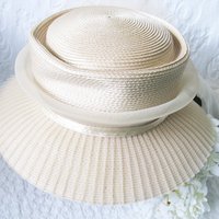 Elegant Hat Mid Century Bridal Retro Dressy Hat Tea Cocktail Party Garden Party Audrey Hepburn Breakfast at Tiffany Cosplay WhenRosesBloom