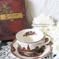 Teacup Kenilworth Castle Johnson Bros English  Downton Elegant Steampunk Gentlemen's Tea Retro Booklover's Tea Walter Scott WhenRosesBloom