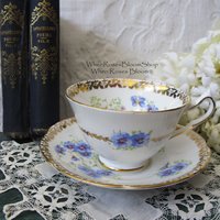 Pansy Tea Cup English Bone China Colingswood Vintage Tea Gift Dainty Elegant Shabby Chic Retro Mid Century Classic British WhenRosesBloom