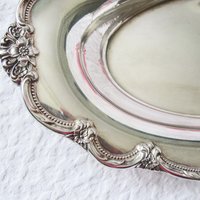 Silver Oval Tray Rogers Remembrance pattern 1948 Vintage Party Tea Time Tea Gift Wedding Anniversary Gift Entertainment WhenRosesBloom