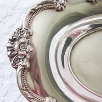 Silver Oval Tray Rogers Remembrance pattern 1948 Vintage Party Tea Time Tea Gift Wedding Anniversary Gift Entertainment WhenRosesBloom