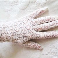 Vintage White Gloves Long Lace Opera Wedding Debutante Mid Century Bride Bridesmaid  Downton J Austen Titanic Free Ship US When Roses Bloom