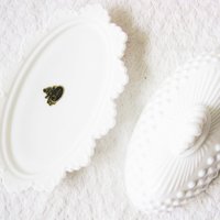 Fenton Butter Dish Milk Glass White Hobnail with label Mid Century Shabby Romantic Farmhouse WhenRosesBloom