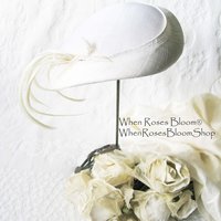 Vintage Hat White Fascinator Cocktail Tea Party Wedding Bridal Art Deco Gatsby Hat w/Feathers Mid Century WhenRosesBloom