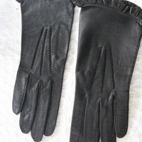Black Gloves Sz 6 Kid Leather Ruffle Vintage Downton Miss Fisher Elegant Steampunk Cosplay Mid Century Harzfeld FREE Ship US  WhenRosesBloom