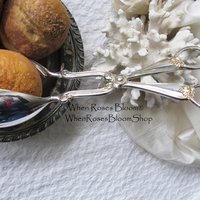 Silver Gorham Heritage Tongs Server for Salad Pastry Vintage Elegant Party Afternoon Tea Gift  Downton Austen Cottage Shabby WhenRosesBloom