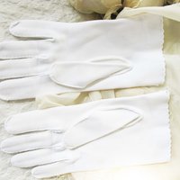 Vintage White Gloves Rose Embroidery Wedding Classic Retro Mid Century Bride Bridesmaid Downton Austen Cosplay Free Ship US When Roses Bloom