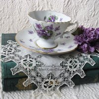 Tea Cup Spring Violets Rossetti China Occupied Japan Vintage Retro TeaTime Gift Dainty Mid Century Shabby Chic Romantic Tea WhenRosesBloom