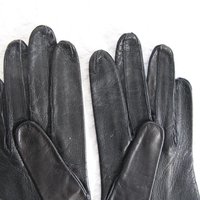 Black Gloves Sz 6 Kid Leather Ruffle Vintage Downton Miss Fisher Elegant Steampunk Cosplay Mid Century Harzfeld FREE Ship US  WhenRosesBloom