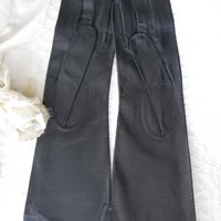 Black Leather Gloves Vintage French Size 7 1/2 Harzfeld NOS Downton Steampunk Downton  Miss Fisher 50s 60s Cosplay WhenRosesBloom