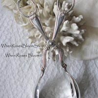 Silver Gorham Heritage Tongs Server for Salad Pastry Vintage Elegant Party Afternoon Tea Gift  Downton Austen Cottage Shabby WhenRosesBloom