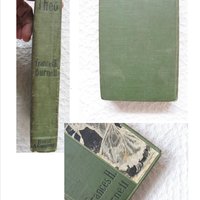 Vintage Book Theo  Frances Hodgen Burnett circa 1877 Green Decorative Pretty Lady Cover Rare Booklover Gift Victorian Romance WhenRosesBloom