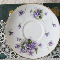 Tea Cup Spring Violets Rossetti China Occupied Japan Vintage Retro TeaTime Gift Dainty Mid Century Shabby Chic Romantic Tea WhenRosesBloom