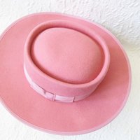 Vintage Sailor Boater Pink Wool Hat Tailored Elegance Mid Century Suburbia Retro Cosplay Miss Phyrne Fisher Princess Diana WhenRosesBloom