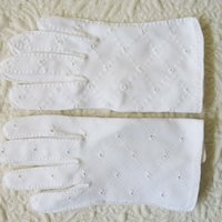 Gloves White Short Eyelet Retro Vintage Tea Party Elegant Wedding Cosplay Downton Miss Fisher Mid Century Style When Roses Bloom