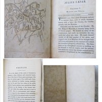 Red Book Vintage Rare Classic History of Julius Caesar circa 1849 Decorative Library Gift Art Nouveau Graphic Cover Engraving WhenRosesBloom