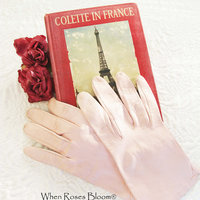 Vintage Pink Gloves French Leather Kislav 6-7 Wedding Tea Party Retro Mid Century Bridal Downton Jane Austen Retro Cosplay When Roses Bloom