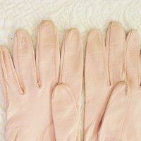 Vintage Pink Gloves French Leather Kislav 6-7 Wedding Tea Party Retro Mid Century Bridal Downton Jane Austen Retro Cosplay When Roses Bloom