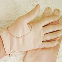 Vintage Pink Gloves French Leather Kislav 6-7 Wedding Tea Party Retro Mid Century Bridal Downton Jane Austen Retro Cosplay When Roses Bloom