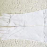 Vintage White Gloves Matinee Forearm Length Wedding Classic Retro Mid Century Bride Bridesmaid Downton Austen Cosplay When Roses Bloom