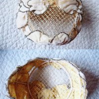 Vintage Hat 1920s Wedding  Bridal Headpiece Tea Wedding Veil Eggshell Toque White/ Silver Beads Flapper  Gatsby Art Deco WhenRosesBloom
