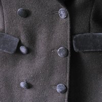 Vintage French Child Size 2 Navy Blue Wool Coat Classic Double Breasted Style Velvet Collar Gender Neutral Classic English WhenRosesBloom