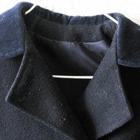 Vintage French Child Size 2 Navy Blue Wool Coat Classic Double Breasted Style Velvet Collar Gender Neutral Classic English WhenRosesBloom