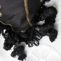 Vintage Black Gold Silk accent pillow Elegant Shabby Granny chic European Southern Farmhouse Cottage Style WhenRosesBloom