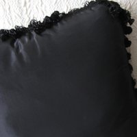 Vintage Black Gold Silk accent pillow Elegant Shabby Granny chic European Southern Farmhouse Cottage Style WhenRosesBloom