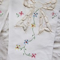 Vintage Gloves White Kid Leather NOS Cut out bow embroidery Sz 6 7 Downton Miss Fisher Audrey Hepburn Cosplay New Old Stock  WhenRosesBloom