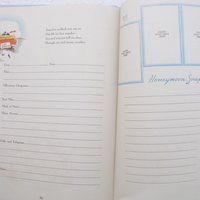 Baby Boy Book Vintage Record Events Retro Nursery Decorative Graphic Art  Juvenile Child  WhenRosesBloom