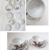 Child Moss Rose Toy Tea set Tea Pot china dishes Japan Vintage Doll Toy Tea Time Mid Century Gift Cottage Shabby Chic WhenRosesBloom