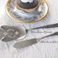 Vintage Stainless Pastry Server Spreader Oneida Proposal Morning Blossom Party Entertain Tea Birthday Wedding Shower Gift  WhenRosesBloom