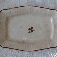 White Ironstone Platter Large English Vintage Tea Leaf Antique Cottage Kitchen Bath Rustic Farmhouse Pioneer Primitive WhenRosesBloom